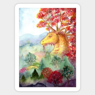 Autumn Forest Dragon Sticker